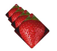 Red Strawberry Car Air Fresheners Cards 4 Pcs Hanging Fragrance Scented Cards Long-Lasting Car Aromatherapy Tablets for Wardrobe Bathroom Car Interior Mirror Pendant Gifts