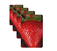 Red Strawberry Car Air Fresheners Cards 4 Pcs Hanging Fragrance Scented Cards Long-Lasting Car Aromatherapy Tablets for Wardrobe Bathroom Car Interior Mirror Pendant Gifts