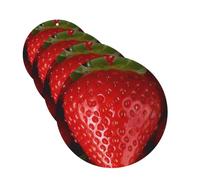 Red Strawberry Car Air Fresheners Cards 4 Pcs Hanging Fragrance Scented Cards Long-Lasting Car Aromatherapy Tablets for Wardrobe Bathroom Car Interior Mirror Pendant Gifts