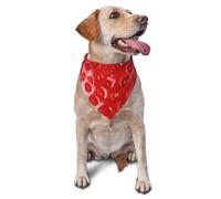 Red Strawberry Dog Bandana Pet Scarf Accessories for Small Medium Dogs Cats Photo Prop, Triangle Pet Bandanas Adjustable Puppy Bib Washable Dog Kerchief Puppy Neckerchief