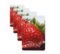 Red Strawberry Fruit Car Air Freshener Cards for Women Men 4 Pack Cute Car Accessories Long Lasting Scent Car Diffuser Hanging Auto Aromatherapy Tablets Car Fresheners Gifts