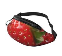 Red Strawberry Fruit Fanny Pack for Men Women, Waterproof Sports Waist Bag Fashion Belt Bag Crossbody Bags Hip Bum Bag with Adjustable Strap Large Sling Bag Purse for Travel Hiking