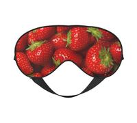 Red Strawberry Fruit Sleep Eye Mask Smooth Soft Adjustable Shading Blindfold Eye Mask for Rest Travel