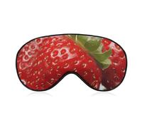 Red Strawberry Fruit Sleep Mask for Women Men Side Sleeper Eye Cover with Adjustable Strap Soft Breathable Blackout Mask Slip-Free Deep Sleeping Travel Essentials