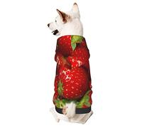 Red Strawberry Fruit Small Pets Wear Hoodies,Dog Jumper Sweatshirt,Warm And Lightweight, Soft Texture, Easy To Wear