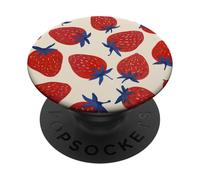 Red Strawberry Illustration Print PopSockets Adhesive PopGrip