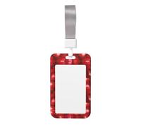 Red Strawberry Print Id Card Holder,Badge Holder with Lanyard,Work Pass Protector for Office Staff School Nurse