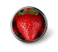 Red Strawberry Round Badge Personalized Metal Lapel Pin Badges Fit Clothing Bags Hat Humorous Printed Brooch Badge Party Decorations Accessories for Men Women