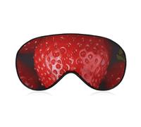 Red Strawberry Sleep Mask for Women Men Side Sleeper Eye Cover with Adjustable Strap Soft Breathable Blackout Mask Slip-Free Deep Sleeping Travel Essentials