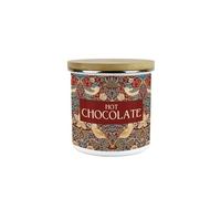 Red Strawberry Thief Hot Chocolate Storage Canister - Morris Inspired Tapestry Artwork Homeware Gifts - Medium Metal Enamel Kitchen Hot Drinks Storage Container 600ml