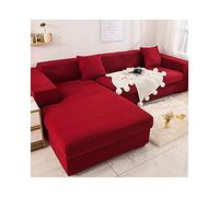 Red Stretch Sofa Cover Single Seat Universal Fit Couch Protector Solid Color Red Polyester Fabric Ideal for Armchair and Home Décor