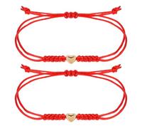 Red String Bracelet, Red Bracelets for Women Adjustable Matching Heart Friendship Bracelets Handmade Jewelry Mother Daughter Bracelet as Last Day of School Gifts