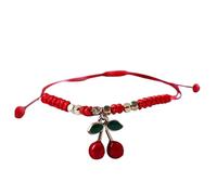 Red String Bracelets for Women - Fruit Charm Red Rope Adjustable Friends Bracelet | Cute Jewelry for Women and Girls, Pendant Bracelets, String Rope Jewelry