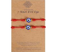 Red String Evil Eye Bracelet Set - 7 Knot Lucky Charm Amulet for Couples Protection & Good Fortune Adjustable