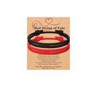 Red String of Fate Couple Bracelets Set Adjustable Matching Braided Red Cord Bracelets for Men Women Boyfriend Girlfriend Kabbalah Protection Jewelry Long Distance Relationship Promise Gift, Regular