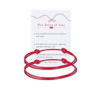 Red String of Fate Couple Bracelets Set Adjustable Matching Braided Red Cord Bracelets for Men Women Boyfriend Girlfriend Kabbalah Protection Jewelry Long Distance Relationship Promise Gift, Regular