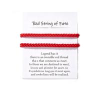 Red String of Fate Couple Bracelets Set Adjustable Matching Braided Red Cord Bracelets for Men Women Boyfriend Girlfriend Kabbalah Protection Jewelry Long Distance Relationship Promise Gift, Regular