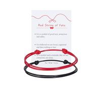 Red String of Fate Couple Bracelets Set Adjustable Matching Braided Red Cord Bracelets for Men Women Boyfriend Girlfriend Kabbalah Protection Jewelry Long Distance Relationship Promise Gift, Regular