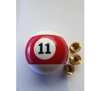 Red stripe eleven 11 pool ball gear knob shift stick shifter