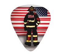 Red Stripe Firefighter Usa Flag Print 12 Pieces Guitar Picks For Guitars And Ukulele, Unique Guitar Present