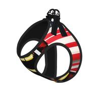 Red Stripe Firefighter Usa Flag Print Reflective No Choke Pet Vest Harness,Adjustable Soft Padded Dog Harness With Easy Control Handle