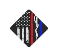 Red Stripe Firefighter Usa Flag Printing 10 Pcs Car Air Freshener Fragrant Sheets,Car Hanging Accessories With Strings For Decor