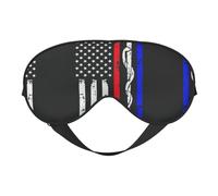 Red Stripe Firefighter USA Flag Printing Double Side Soft Eye Mask Reversible Design, Adjustable for Snug Fit, Blocks Light Eye Mask