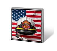 Red Stripe Firefighter USA Flag Square Lapel Pin Women's Novelty Buttons & Pins Metal Badge Cute Brooch Pin Retro Pinback Badge Fashion Bag Pins for Hat Backpacks Tie Suit Wedding Party Accessory