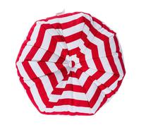 HOMESCAPES Red & White Stripe Floor Cushion Pouffe 100% Cotton Modern Pleated Seat Pad for Indoor and Garden, 40cm x 15cm