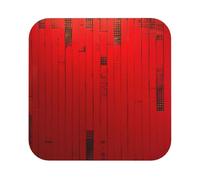 red stripe Print Leather Coaster Set of 6, Square Coasters Table Decorative Coffee Cup Beverage Coasters Wine Beer Bar Coasters for Hot Drinks Table Protection