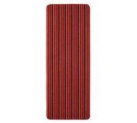 Red Striped 8mm Thick Rectangle Mat For Living Room, Bathroom, Kitchen, Easy To Clean Striped Mat - 67Cm X 180Cm (Runner)