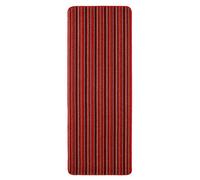 Red Striped 8mm Thick Rectangle Mat For Living Room, Bathroom, Kitchen, Easy To Clean Striped Mat - 67Cm X 240Cm (Runner)