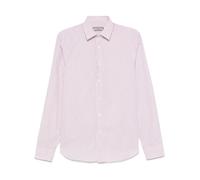 Red Striped Long Sleeve Button-Up Blouse - male - Canali - Casual Shirts - Pink - 4XL - Shirts 4XL