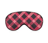 Red Stripes Black Checkered Geometric Comfortable Sleep Eye Mask Soft Covers for Sleeping with Adjustable Strap