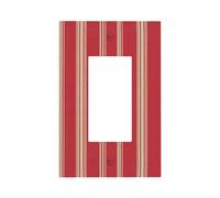 Red Stripes Mattress Ticking Light Switch Wall Plate Faceplate Cover Single Rocker 1 Gang Decorator Outlet Receptacle Covers for Home Kitchen Room Bathroom Decor