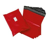 Red Strong Tough Mailing Bags - Sticky Self Seal Flap - Poly Plastic Polythene for Postal Postage Packaging Courier Mail Pouch Sacks - Premium Quality (500, 10x14" (250x350mm))