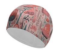 Red Style Mushrooms Swim Cap Breathable High Elasticity Swimming Caps Waterproof Swim Hat Stylish Bathing Cap Comfortable Swimming Hat for Women Men