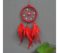 (Red style2) Dream Catcher Wind Chimes Home Hanging Craft Gift Dreamcatcher Ornament Car Hanging Bedroom Decoration 1PC