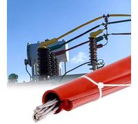 Red Substations Silicone Insulation Sleeves, 3 5 10 20 50 Ft High Voltage Wire Protection Sheath with Snap-on, Insulating Cable Tube Bar(Dia 4/5in(20mm),5ft/1.5m)