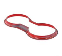 Red Suede Cup Holder Cover Trim for 2015-2025 - ABS Interior Decorative Frame with Baked Lacquer Finish, For Easy Snap-On Installat