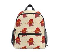 Red Sugar Ghost Toddler Backpack Bookbag Mini Shoulder Bag for 1-6 Years Travel Boys Girls Kids with Chest Strap Clip Whistle