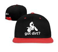 Red Sun hat Got Dirt Bike Motocross Racing 2 Hip Hop Baseball Cap, Boys Girls Solid Flat Bill Adjustable Snapback Hats