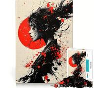Red Sun Samurai Teenagers 1000 Piece Jigsaw Puzzle Logic Boost Toy Indoor Fun Premium Edge Memorable Gift (50x75cm)