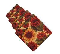 Red Sunflower Car Air Freshener Cards Set of 4 Pieces Long Lasting Hanging Scented Cards Auto Aromatherapy Tablets Personalized Car Fresheners Gifts for Men Women - Lavender Scent