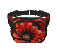 Red Sunflower Fanny Pack For Women Waterproof Adjustable Belt Bags Waist Pack Fashion Casual Crossbody Bags Bum Bag For Running Workout Hiking Traveling, Black, One Size