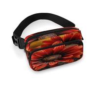 Red Sunflower Full Printed Fanny Pack,Zipper Belt Bag Cute Crossbody Bag Hip Bum Bag with Adjustable Strap