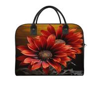 Red Sunflower Laptop Tote Bag Casual Travel Handbag Multi Pocket Shoulder Bags for Work Travel