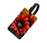 Red Sunflower Luggage Tag for Suitcases TSA Approved with Name Id Card Suitcase Tags Identifiers Black Strap Clear Window Personalized Baggage Tag for Cruise Airport Travel Essentials