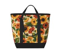Red Sunflower,Lunch Bags Large Capacity Insulated Tote Bag For Women Men Work Picnic Travel