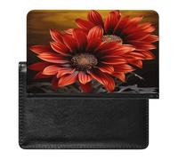 Red Sunflower Passport Holder Cover Passport Cover Protector Essentials with Credit Card Slots Slim Travel Wallet Covers Documents Organizer Protector for Man&Women